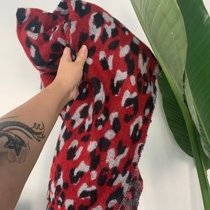 Red leopard scarf
